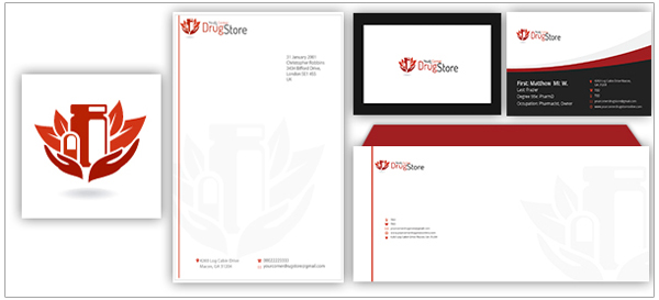 Drug Store Logo Stationery Designs