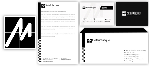 Materialistique Logo Stationery Designs